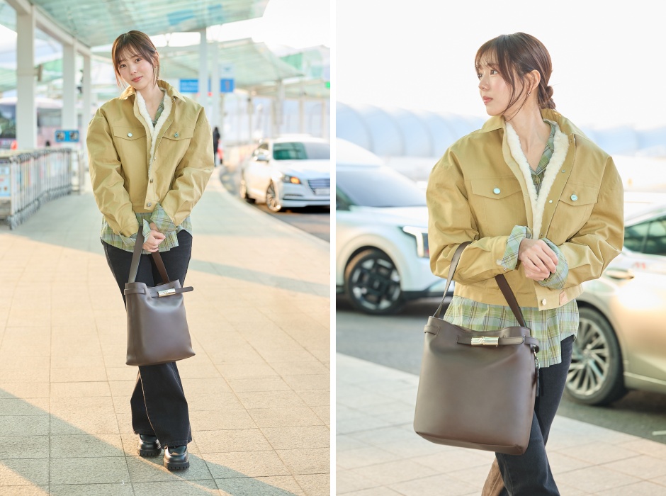 [공항패션] 배우 채수빈, 롱샴과 함께한 봄 무드 캐주얼 룩 28-Image